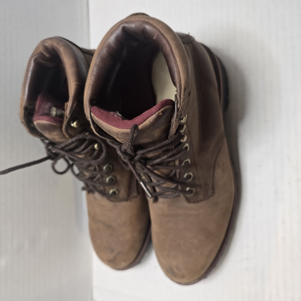 Brown Ankle-High Lace-Up Boots with Rugged Sole